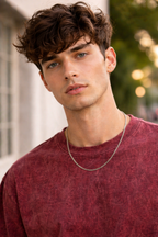 Acid wash T-shirt Maroon
