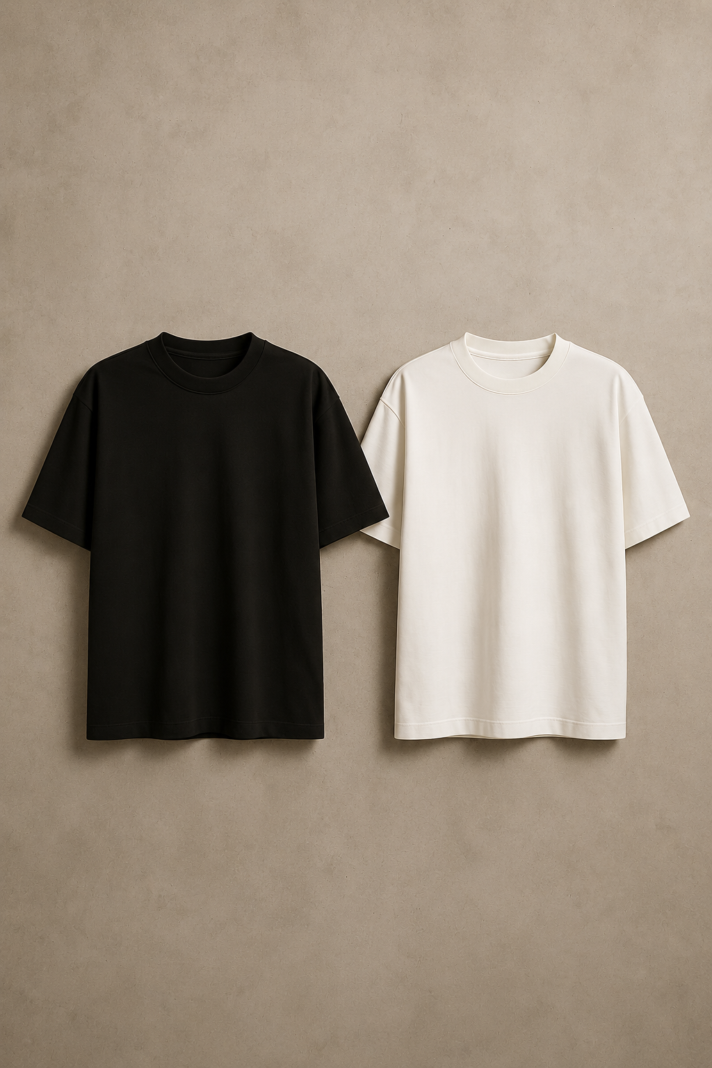 PREMIUM OVERSIZED T-SHIRT – BLACK & WHITE (240 GSM) (PACK OF 2)