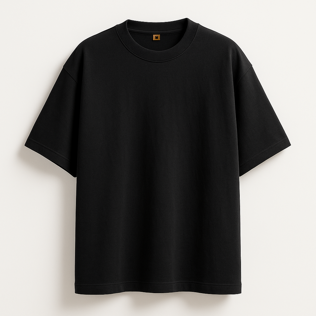 PREMIUM OVERSIZED T-SHIRT – BLACK (240 GSM)