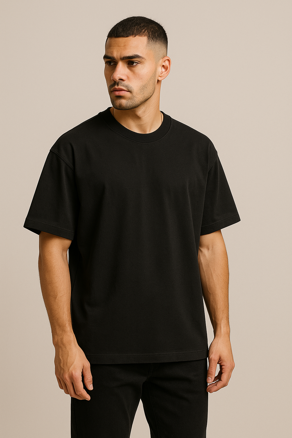 PREMIUM OVERSIZED T-SHIRT – BLACK (240 GSM)