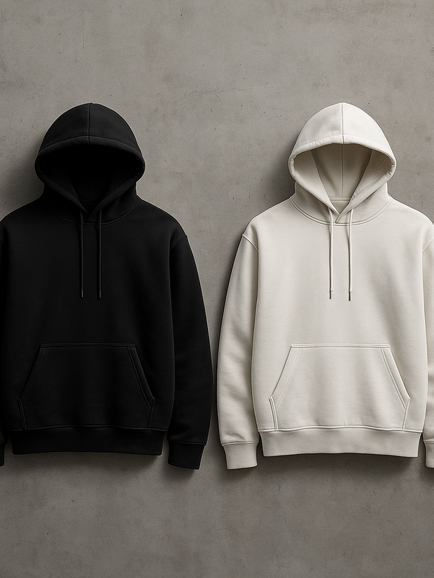 PREMIUM OVERSIZED HOODIES WHITE & BLACK (PACK OF 2)