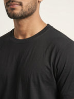 Black t-shirt fabric close up - Nasheyy