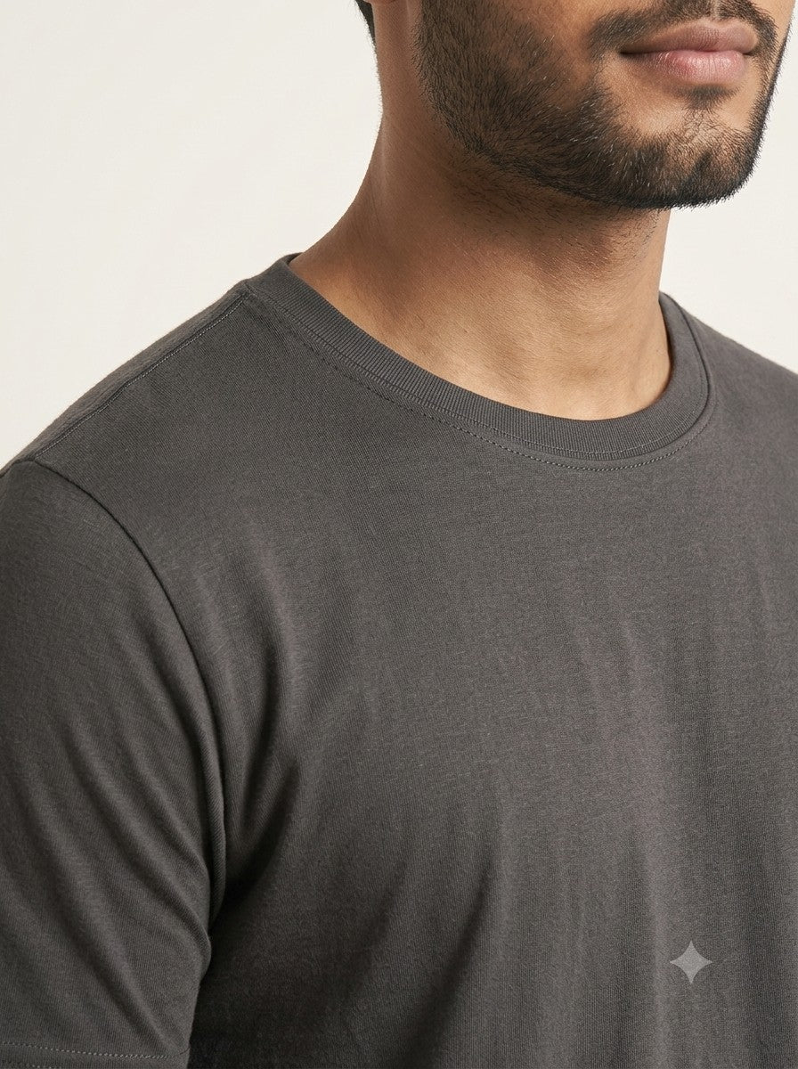 Charcoal Grey t-shirt fabric close up - Nasheyy