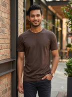 Coffee Brown t-shirt street style - Nasheyy