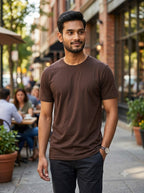 Coffee Brown t-shirt casual wear - Nasheyy