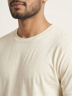 Cream t-shirt fabric close up - Nasheyy