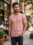 Dusty Pink t-shirt street style - Nasheyy
