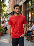 Red t-shirt casual wear - Nasheyy