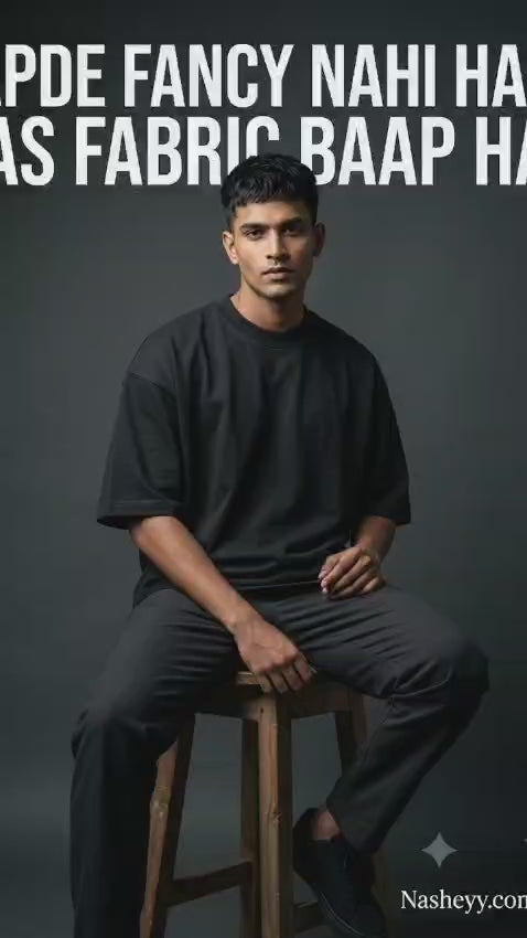 PREMIUM OVERSIZED T-SHIRT – BLACK (240 GSM)