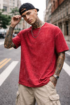 Acidwash T-shirt Red
